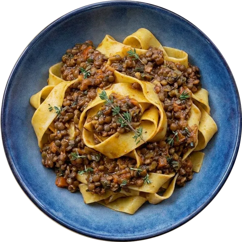 Tagliatelle und Linsenbolognese
