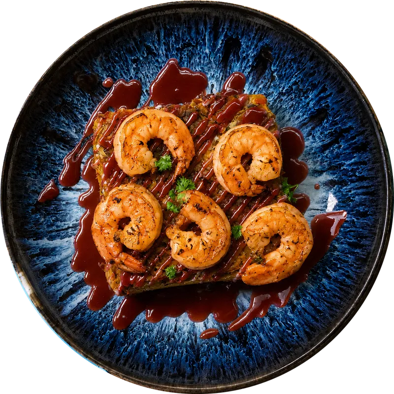 Okonomiyaki mit Shrimps