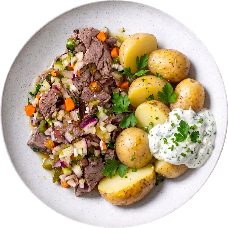 Siedfleischsalat mit Gschwellti