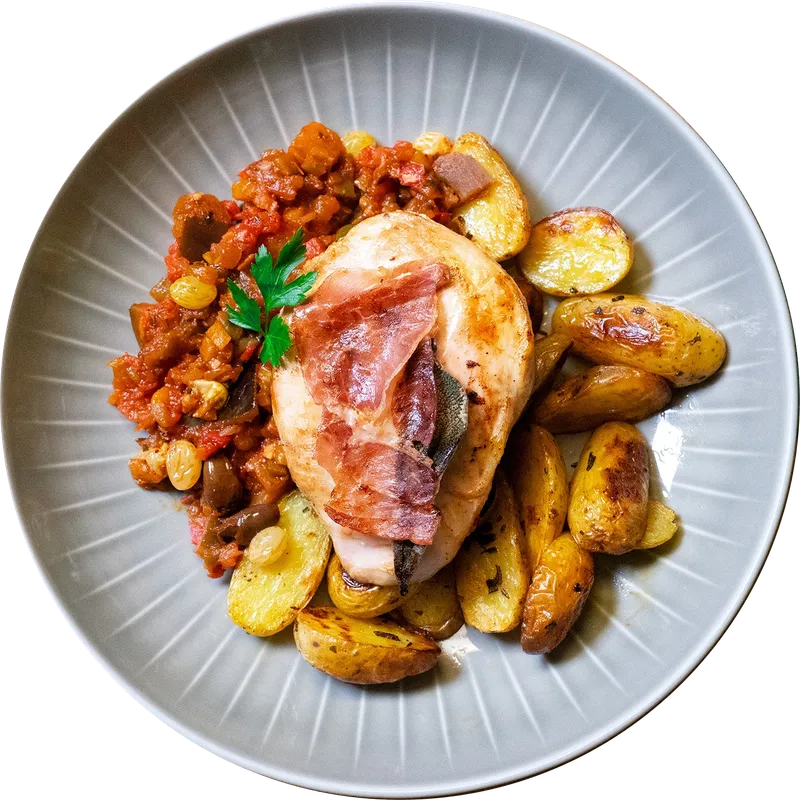 Poulet-Saltimbocca mit Rosmarinkartoffeln