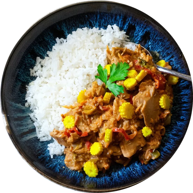 Satay Chicken mit Jasminreis
