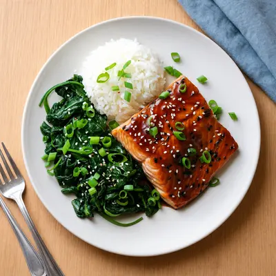Teriyaki Lachs mit Kokosspinat