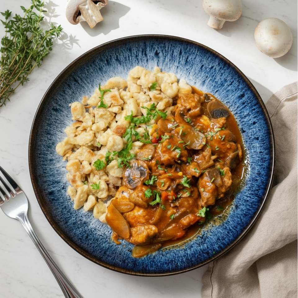 Beef Stroganoff mit Spätzli