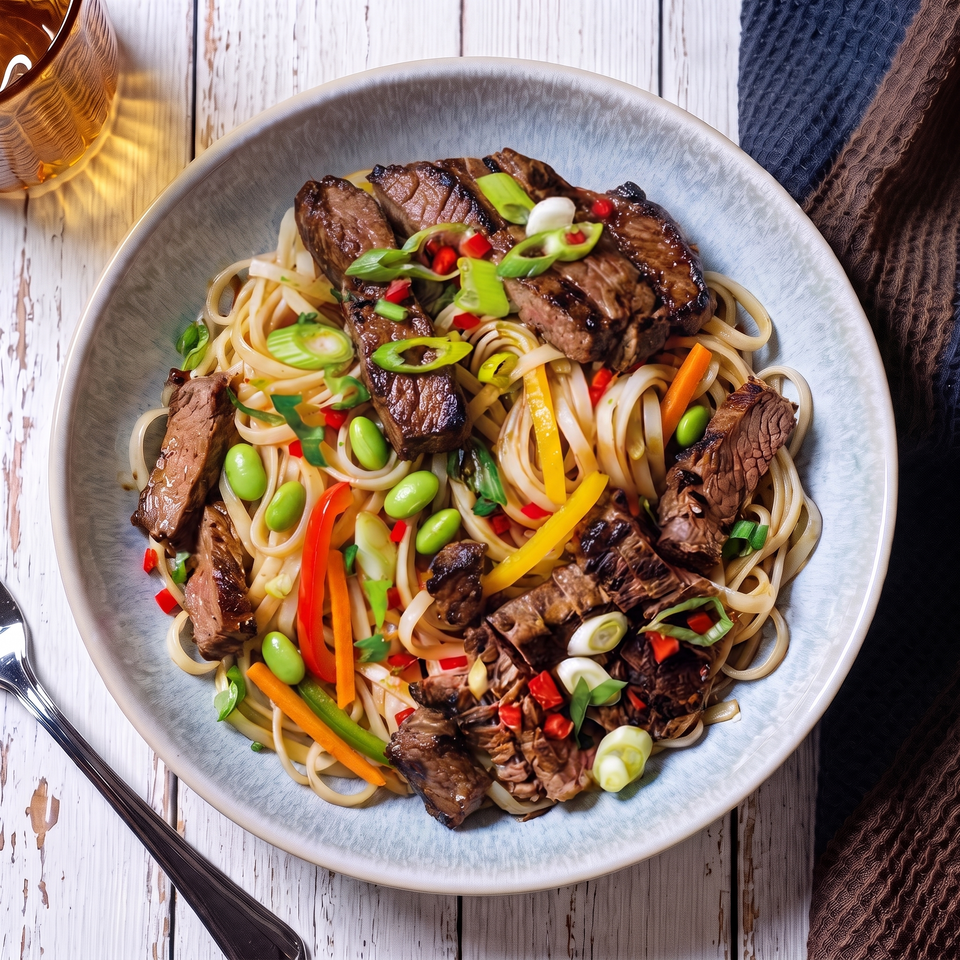 Thai Beef Salat mit Reisnudeln