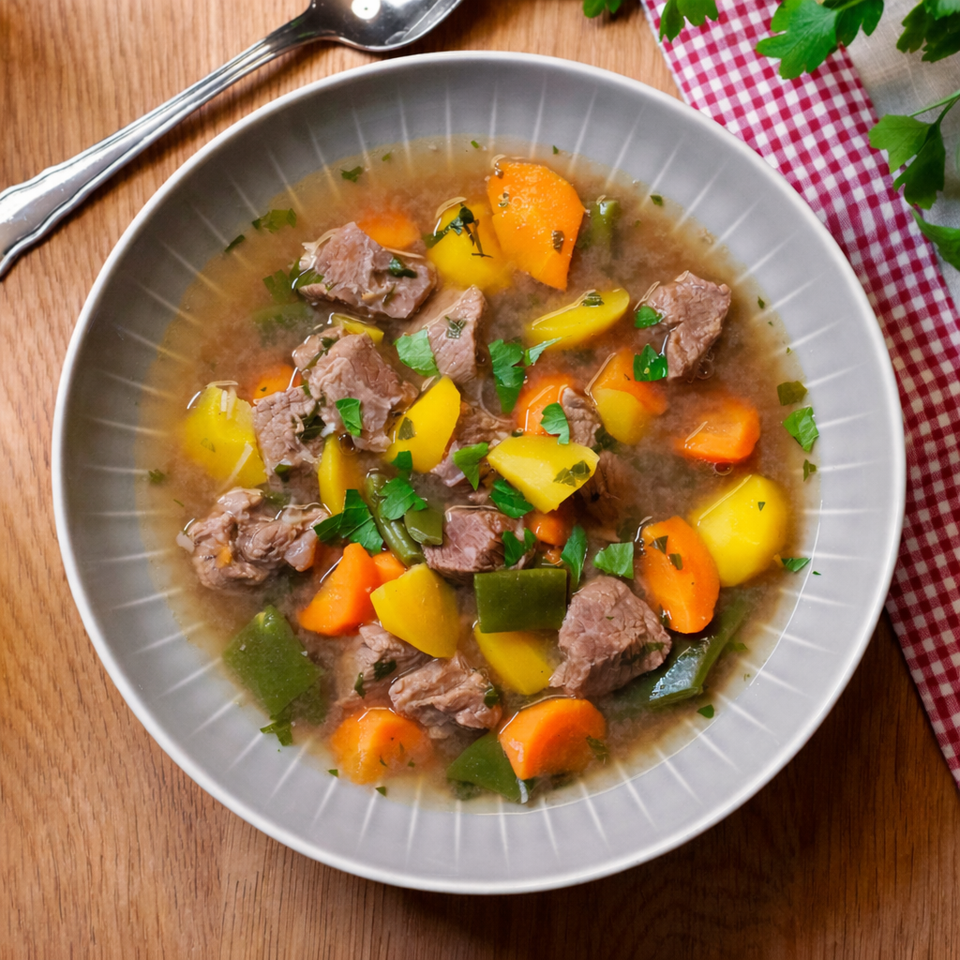 Siedfleisch vom Rind und Kartoffeln